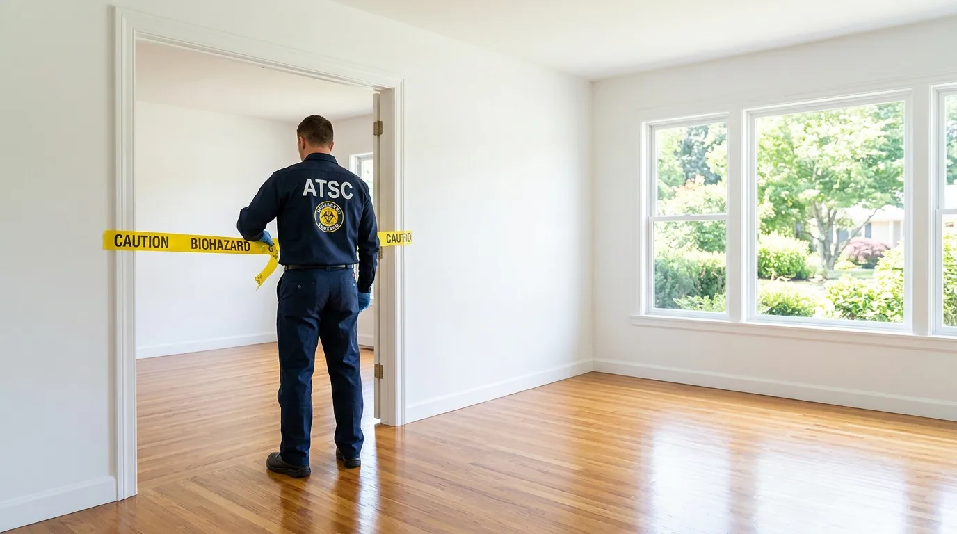 Certified biohazard cleanup crew performing Trauma Scene Cleanup in Bennsville
